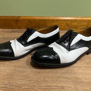 Aventura Two-Tone Black and White Men's Wingtip Oxford Dress Shoes